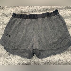 Women’s Under Armour gray running shorts, size M